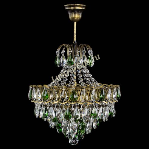Люстра Грация с подвесом под бронзу Зеленая в Сочи Гусь Хрустальный