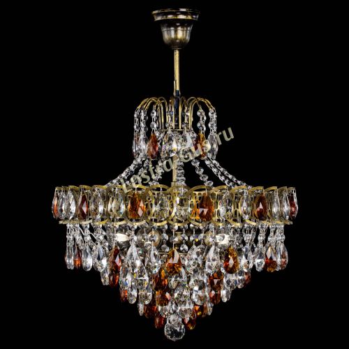 Люстра Грация №5 с подвесом под бронзу Чайная в Сочи Гусь Хрустальный