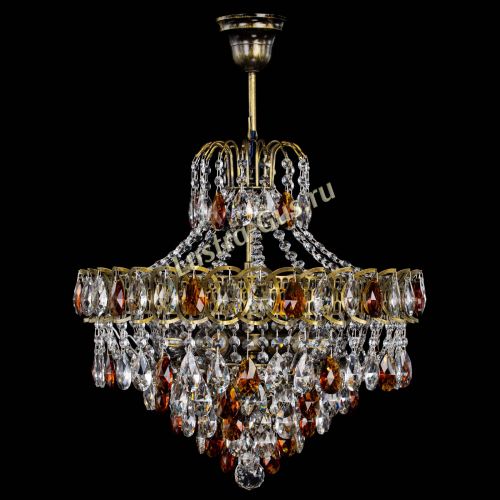 Люстра Грация №5 с подвесом под бронзу Чайная в Сочи Гусь Хрустальный