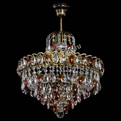 Люстра Грация №5 с подвесом под бронзу Чайная в Сочи Гусь Хрустальный