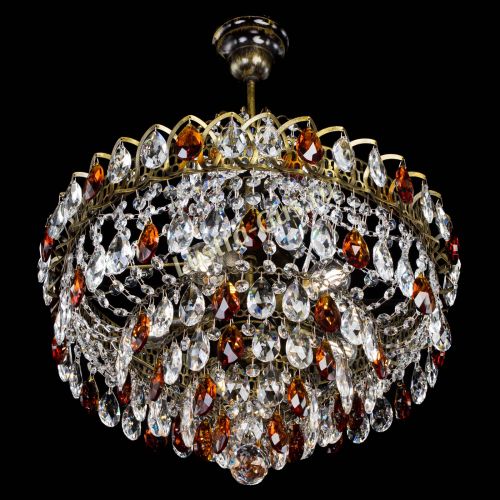 Люстра Грация №5 с подвесом под бронзу Чайная в Сочи Гусь Хрустальный