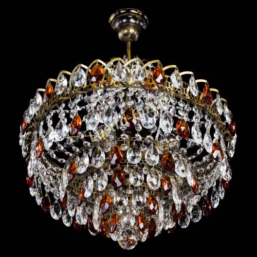 Люстра Грация №5 с подвесом под бронзу Чайная в Сочи Гусь Хрустальный