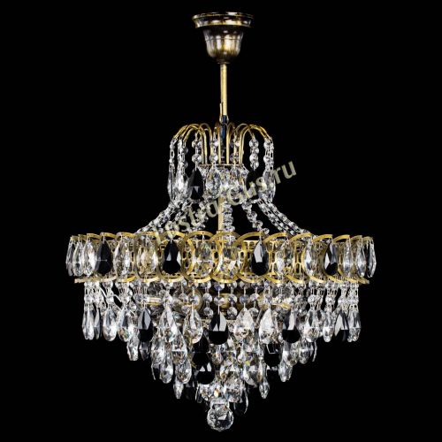 Люстра Грация №5 с подвесом под бронзу Черная в Сочи Гусь Хрустальный