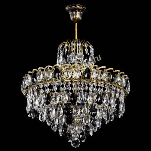 Люстра Грация №5 с подвесом под бронзу Черная в Сочи Гусь Хрустальный