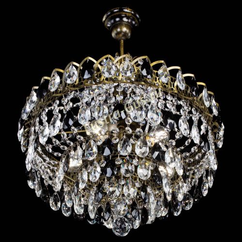 Люстра Грация №5 с подвесом под бронзу Черная в Сочи Гусь Хрустальный