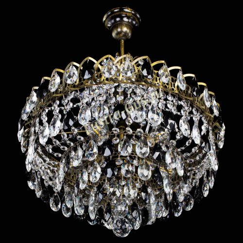 Люстра Грация №5 с подвесом под бронзу Черная в Сочи Гусь Хрустальный