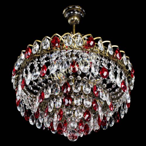 Люстра Грация №5 с подвесом под бронзу Красная в Сочи Гусь Хрустальный