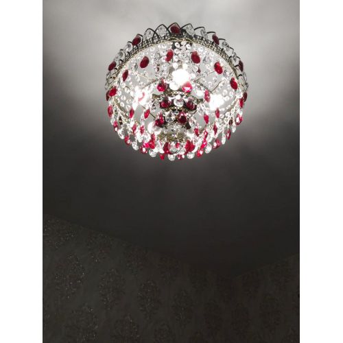 Люстра Грация №5 с подвесом под бронзу Красная в Сочи Гусь Хрустальный