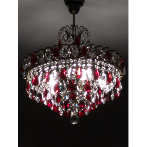 Люстра Грация №5 с подвесом под бронзу Красная в Сочи Гусь Хрустальный