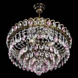 Люстра Грация №5 с подвесом под бронзу Розовая в Сочи