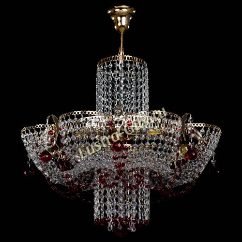 Люстра Камея №6 подвесная красная в Сочи Гусь Хрустальный