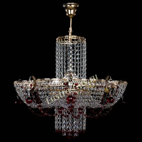 Люстра Камея №6 подвесная красная в Сочи Гусь Хрустальный