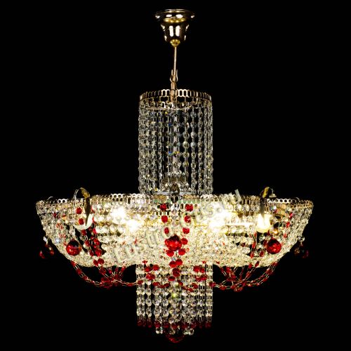 Люстра Камея №6 подвесная красная в Сочи Гусь Хрустальный