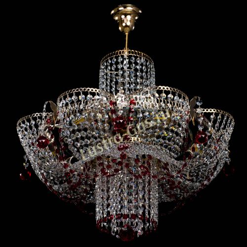 Люстра Камея №6 подвесная красная в Сочи Гусь Хрустальный
