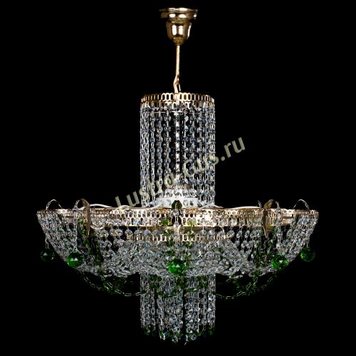 Люстра Камея №6 подвесная зеленая в Сочи Гусь Хрустальный