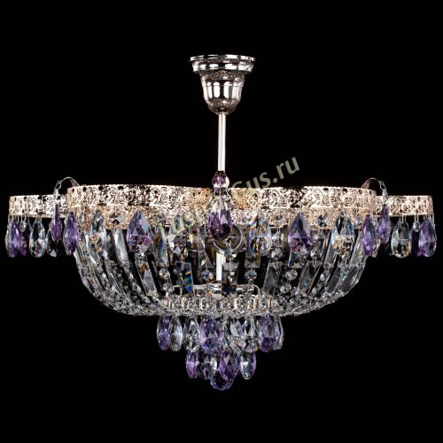 Люстра Камея Флора №5 с подвесом Фиолетовая в Сочи Гусь Хрустальный