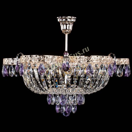 Люстра Камея Флора №5 с подвесом Фиолетовая в Сочи Гусь Хрустальный