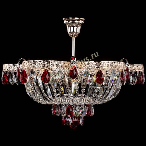 Люстра Камея Флора №5 с подвесом Красная в Сочи Гусь Хрустальный