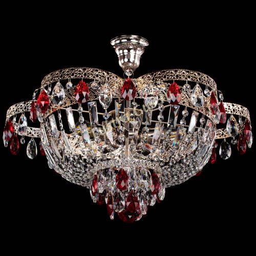 Люстра Камея Флора №5 с подвесом Красная в Сочи Гусь Хрустальный