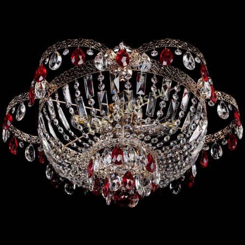 Люстра Камея Флора №5 с подвесом Красная в Сочи Гусь Хрустальный