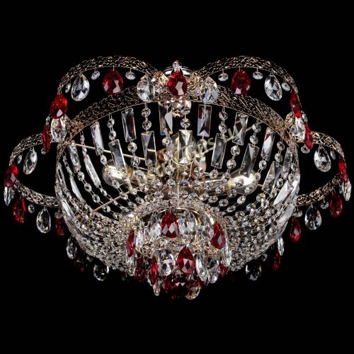 Люстра Камея Флора №5 с подвесом Красная в Сочи Гусь Хрустальный