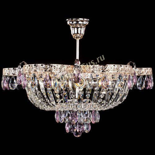 Люстра Камея Флора №5 с подвесом Розовая в Сочи Гусь Хрустальный