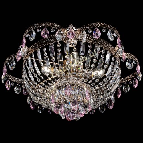 Люстра Камея Флора №5 с подвесом Розовая в Сочи Гусь Хрустальный