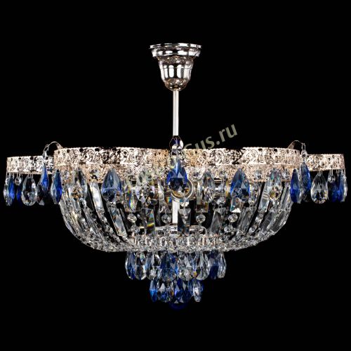 Люстра Камея Флора №5 с подвесом Синяя в Сочи Гусь Хрустальный