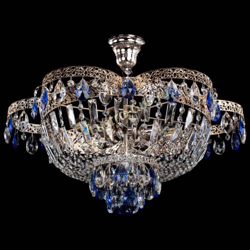 Люстра Камея Флора №5 с подвесом Синяя в Сочи Гусь Хрустальный