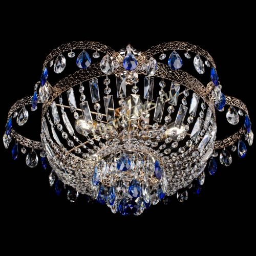 Люстра Камея Флора №5 с подвесом Синяя в Сочи Гусь Хрустальный