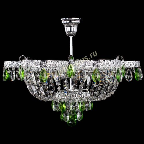 Люстра Камея Флора №5 с подвесом Зеленая в Сочи Гусь Хрустальный