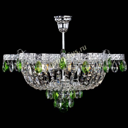 Люстра Камея Флора №5 с подвесом Зеленая в Сочи Гусь Хрустальный