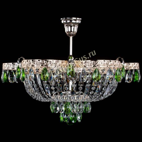 Люстра Камея Флора №5 с подвесом Зеленая в Сочи Гусь Хрустальный