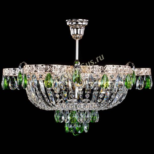 Люстра Камея Флора №5 с подвесом Зеленая в Сочи Гусь Хрустальный