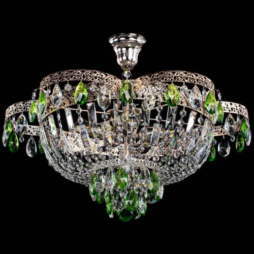 Люстра Камея Флора №5 с подвесом Зеленая в Сочи Гусь Хрустальный
