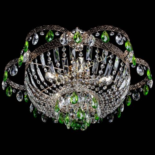 Люстра Камея Флора №5 с подвесом Зеленая в Сочи Гусь Хрустальный