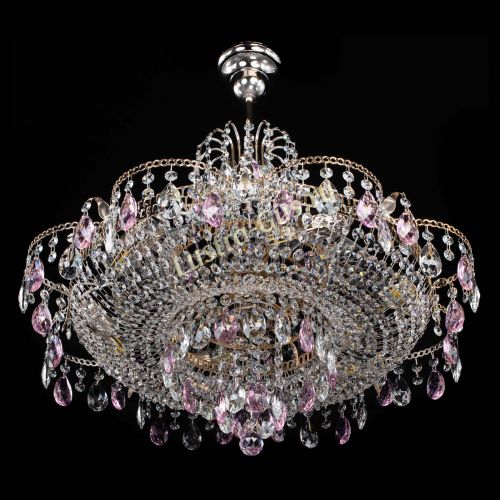 Люстра Камея журавлики №6 розовая в Сочи Гусь Хрустальный