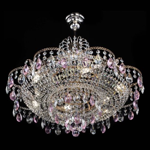 Люстра Камея журавлики №6 розовая в Сочи Гусь Хрустальный