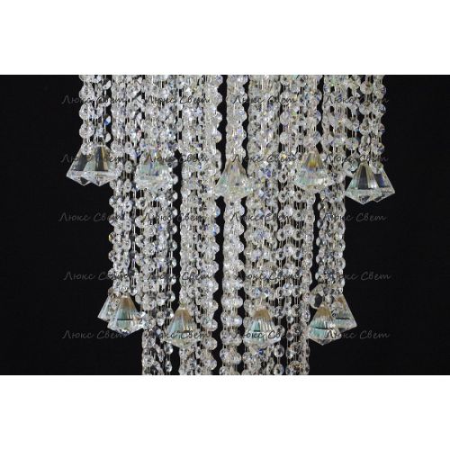 Люстра Капель 5 ламп конус 40 см длинная  в Сочи Гусь Хрустальный