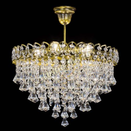Люстра Капель Пирамида 30 с подвесом под бронзу в Сочи Гусь Хрустальный