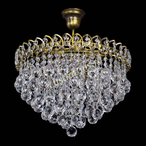 Люстра Капель Пирамида Шар 40 с подвесом под бронзу в Сочи Гусь Хрустальный