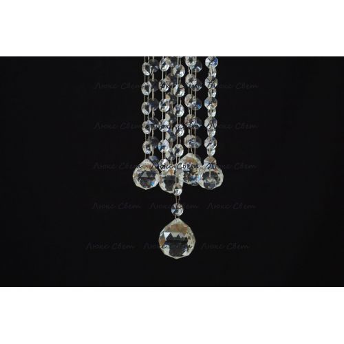 Люстра Капель 5 ламп шар 40 мм длинная в Сочи Гусь Хрустальный