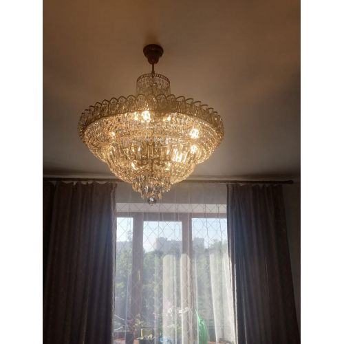 Люстра Хрустальный Каскад №8 с подвесом под бронзу в Сочи Гусь Хрустальный