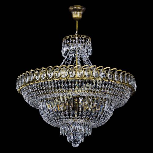Люстра Хрустальный Каскад №8 с подвесом под бронзу в Сочи Гусь Хрустальный