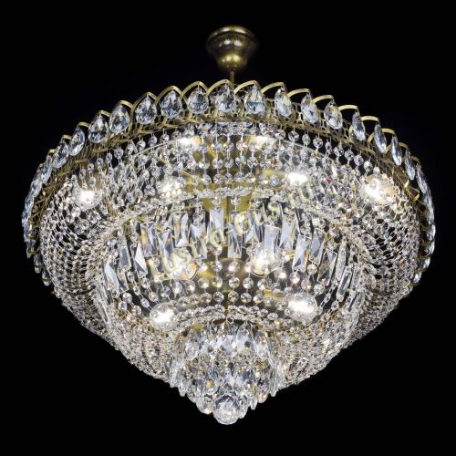 Люстра Хрустальный Каскад №8 с подвесом под бронзу в Сочи Гусь Хрустальный