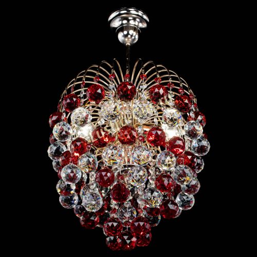 Люстра Хрустальные брызги шар 40 мм красная в Сочи Гусь Хрустальный