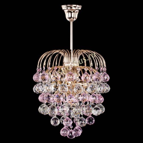 Люстра Хрустальные брызги шар 40 мм розовая в Сочи Гусь Хрустальный