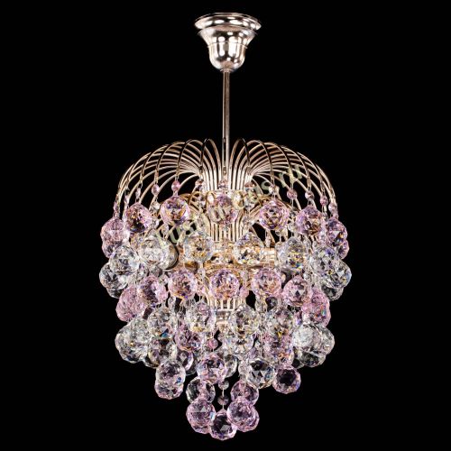 Люстра Хрустальные брызги шар 40 мм розовая в Сочи Гусь Хрустальный