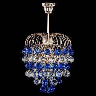 Люстра подвесная Хрустальные брызги шар 40 мм синяя