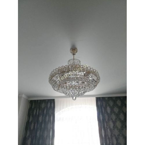 Люстра Кольцо Классика 6 ламп с подвесом в Сочи Гусь Хрустальный